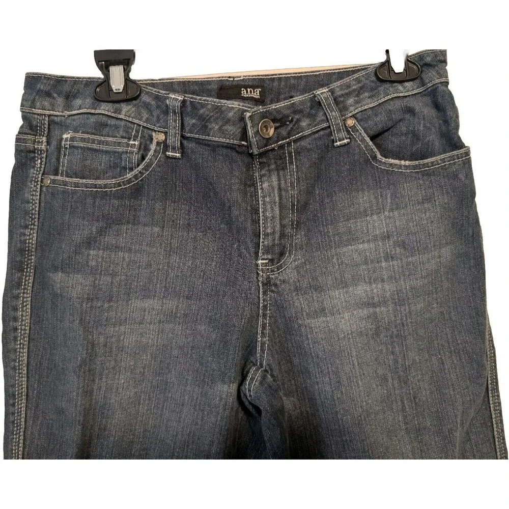 Ana Women's Jeans Size 10 Blue Cropped Capri Low Rise Dark Wash Denim 5 Pockets - Picture 2 of 13